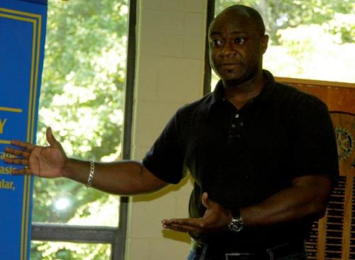 Northlake's newest member George Baah gives his Classification Speech to the club.jpg